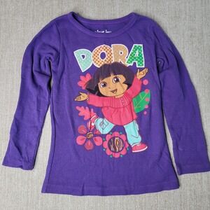 Dora the Explorer 2010 Nick Jr Purple Waffle Knit Long Sleeve Shirt Size 6X Kids